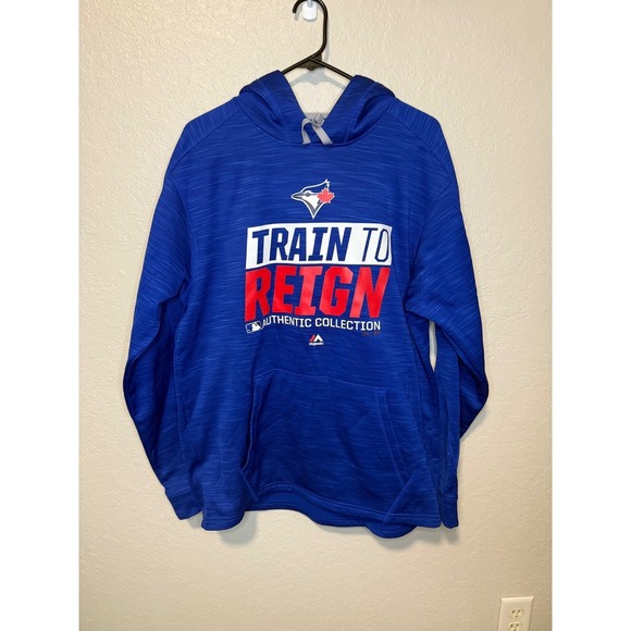 Toronto Blue Jays Train to Reign Majestic Therma Base Pullover Hoodie - Picture 1 of 3